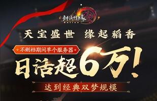 《剑网3》怀旧服单服日活破6万 周年庆典下周开启